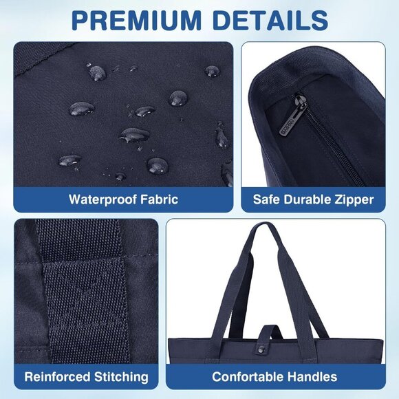 Women Tote Bag Polyester Large Capacity Foldable Travel Work Beach - Picture 6 of 7